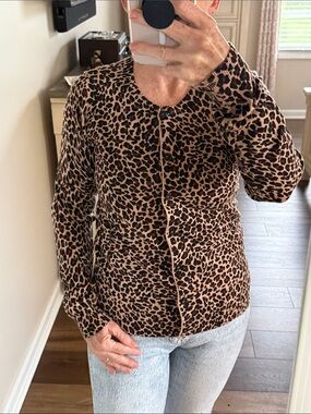 Cyrus Brown Leopard Print Short Cardigan